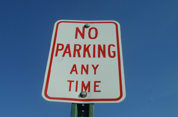 No parking any time 